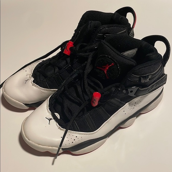 Jordan Other - Jordan Black and White Sneakers with Red Accents